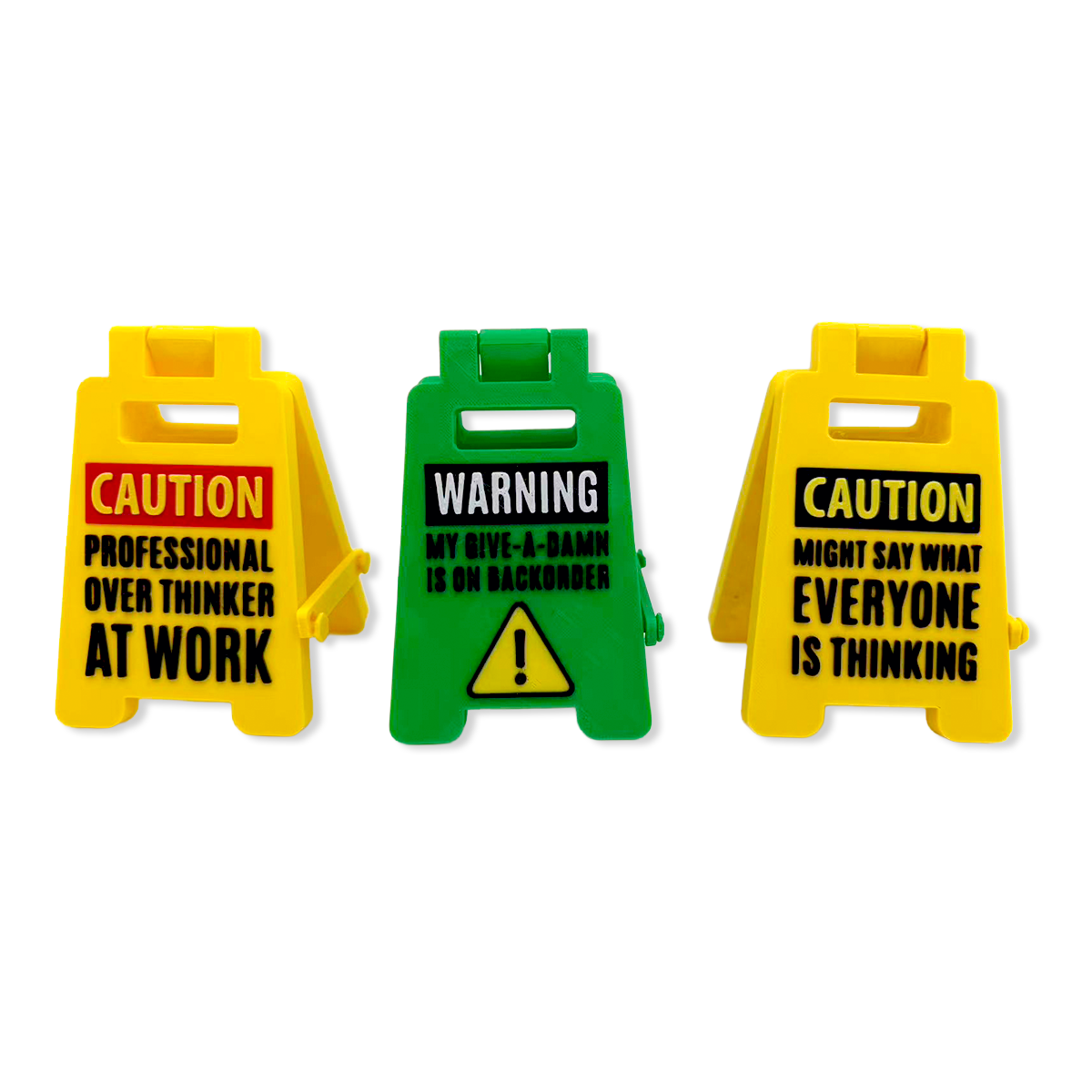 Standing 4.75" 3D Mood Caution Sign Assortment - 12/Display