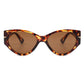 Women Sleek Oval Retro Cat Eye Sunglasses