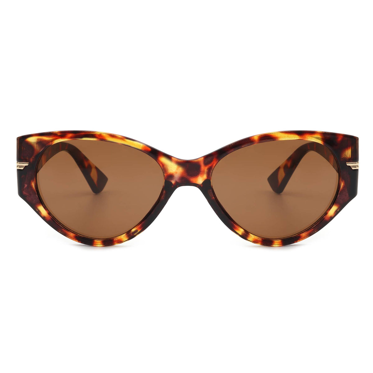 Women Sleek Oval Retro Cat Eye Sunglasses