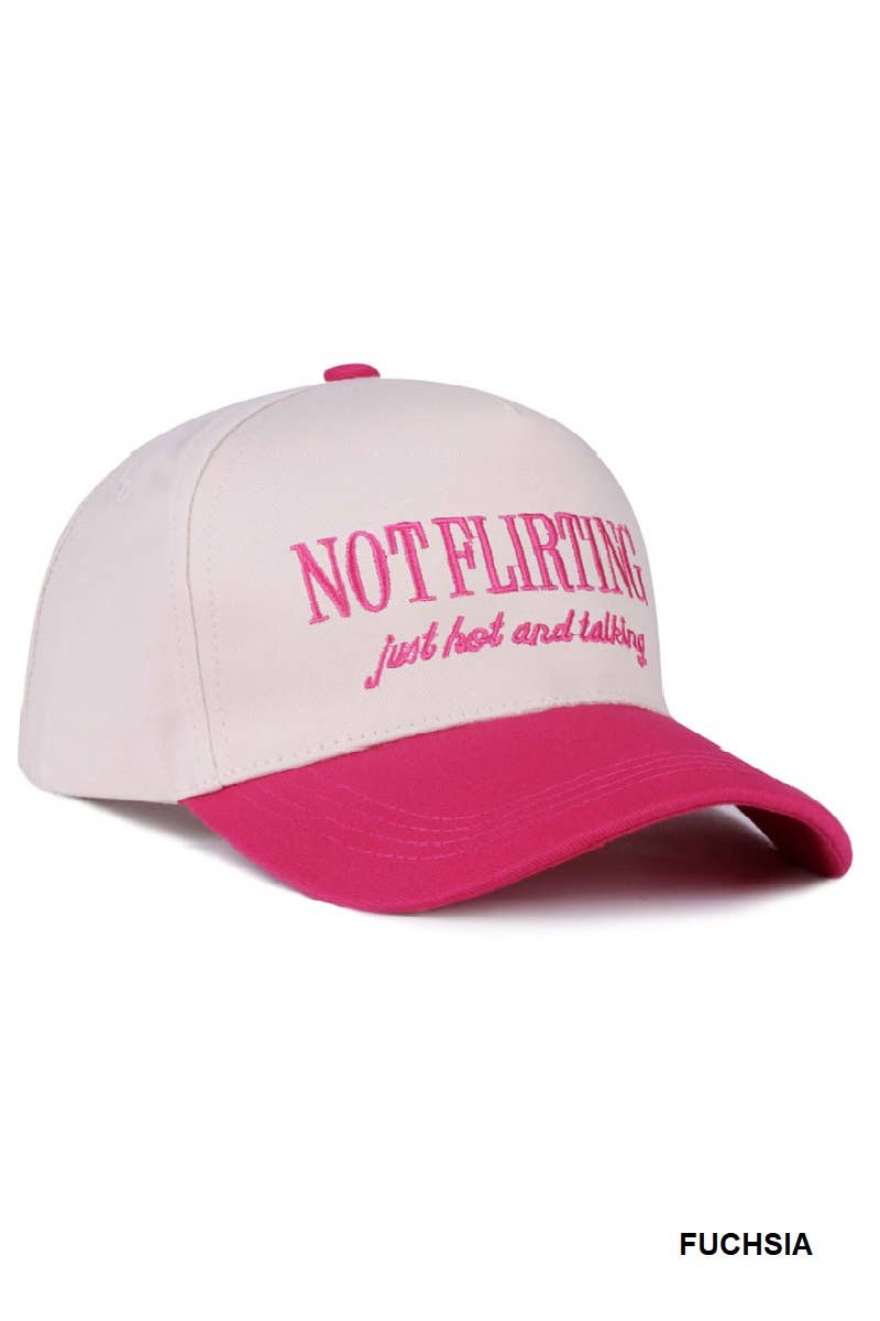 0731 Not Flirting Two Tone Canvas Cotton Cap SI-28474 Zenana Consgt.