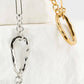 18K Gold Stainless Steel Mixed Link Carabiner Necklace