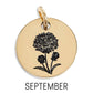 18K Gold PVD Stainless Steel Birth Flower Charm