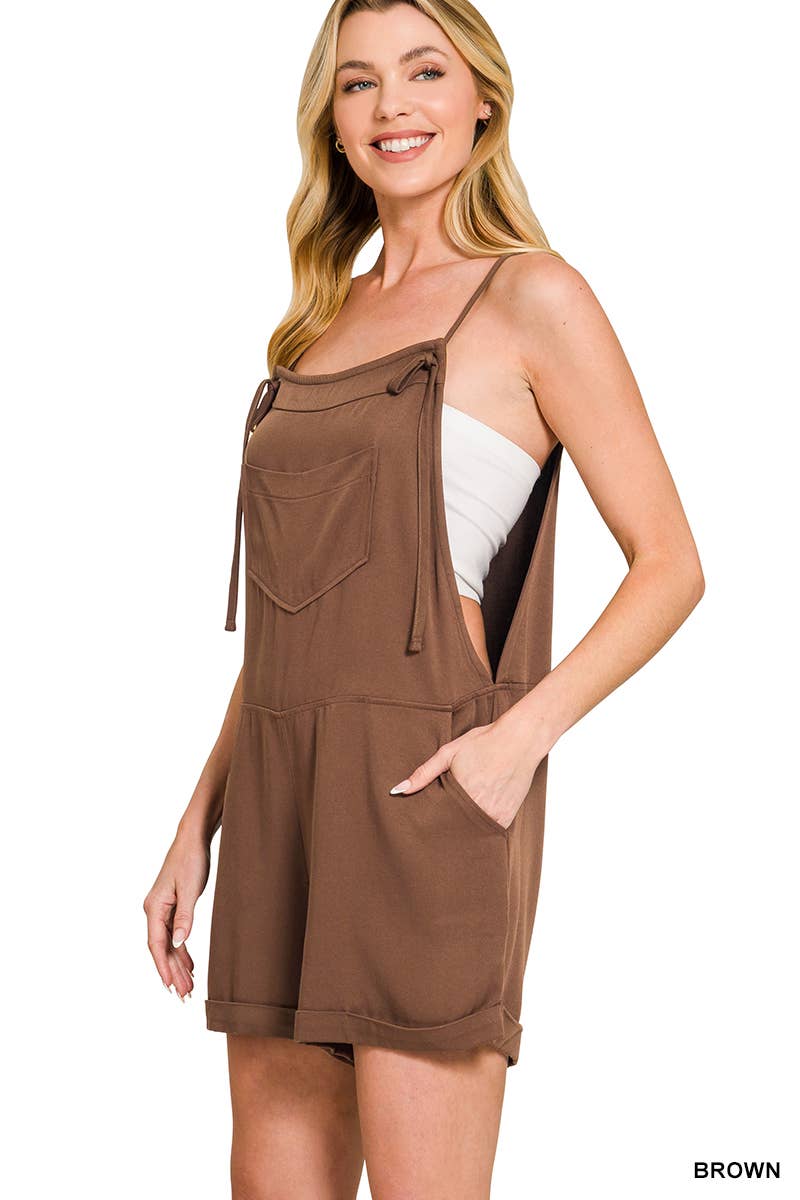 SI-26568 Knot Strap Romper w/ pockets