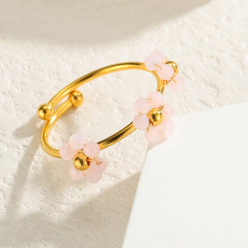 18K STAINLESS STEEL TARNISH FREE FLOWER RINGS | 40R122