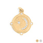 18K Gold PVD Stainless Steel Stone Moon And Star Pendant