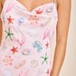 Seashell Coastal Print Slip Midi Dress