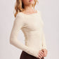 LACE TRIM SQUARE & BOAT NECK 2-WAY KNIT TOP
