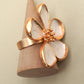 ADJUTABLE WHITE ENAMELGOLD FLORAL STATMENT RING | 80R066