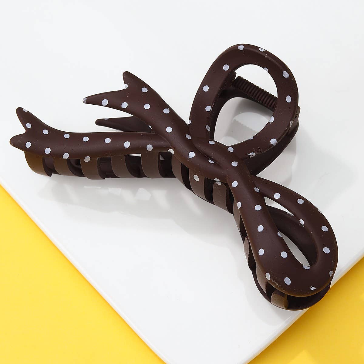 Oversized Polka Dot Bow Hair Claw Clip | 40H1066