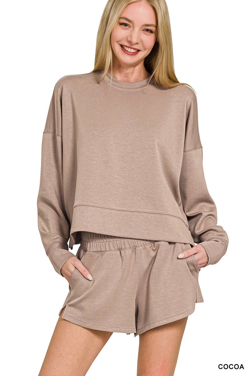 Scuba Sweatshirts & Shorts 2PC Set SI-27476 Zenana