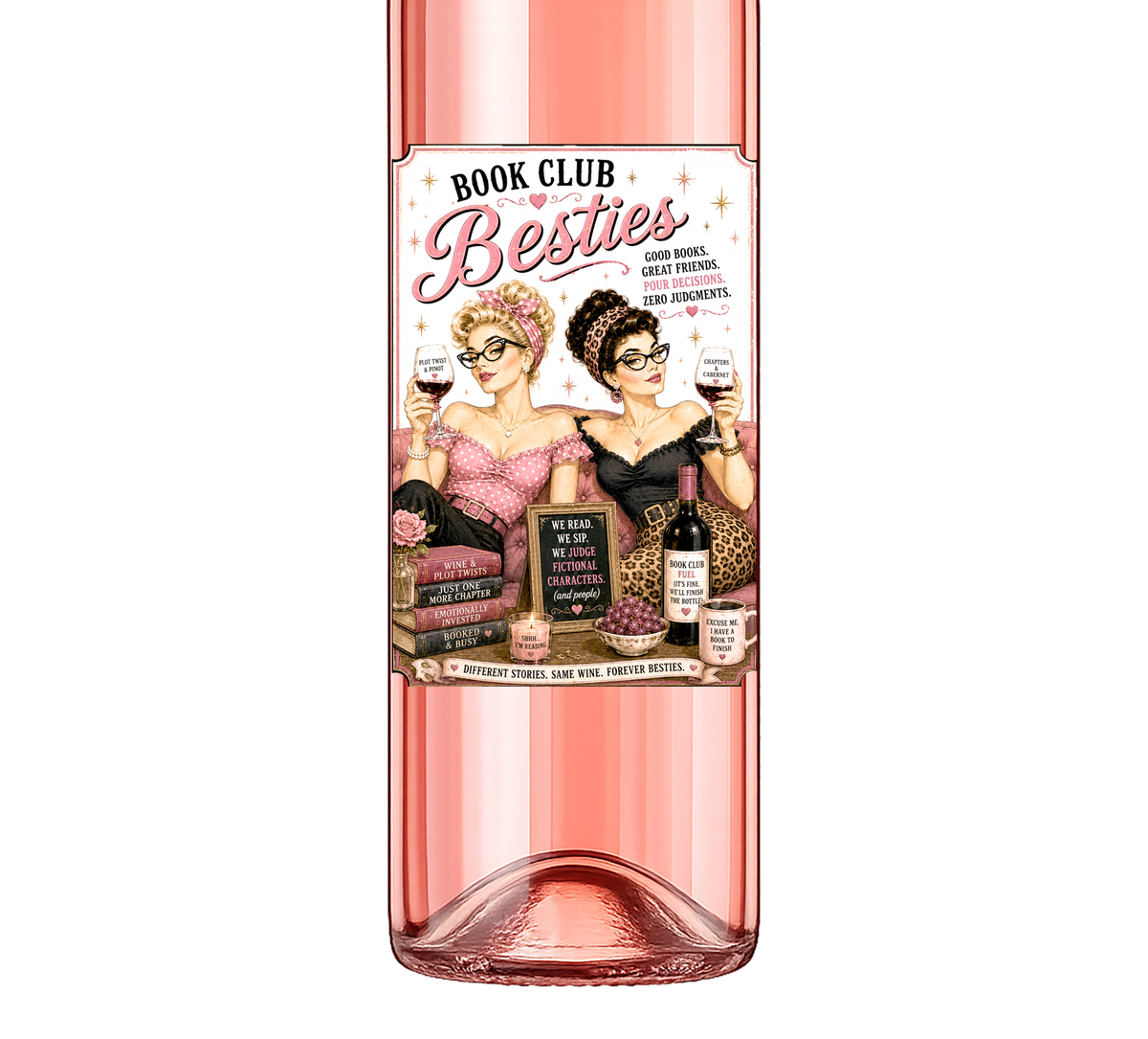 Sassy Girl, Wine Label, Book Club Besties