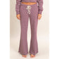 Low Rise Striped Waffle Knit Pants
