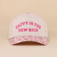 Happy Is The New Rich Two Tone Snapback Hat Zenana Consgt.