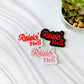Raisin' hell embroidered iron-on hat patch