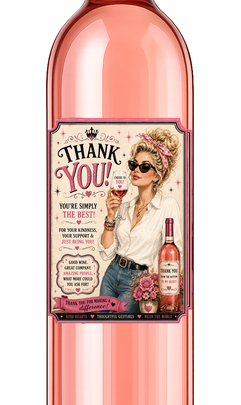 Sassy Girl, Wine Label, Thank you