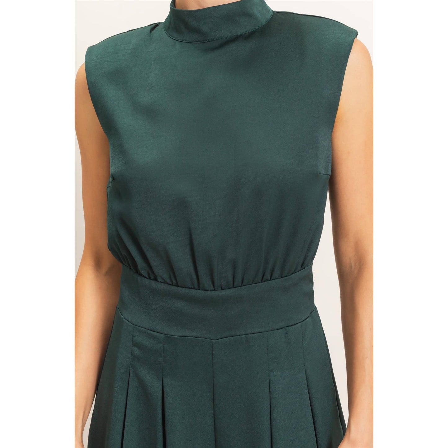 Sleeveless Mock Neck Jumpsuit