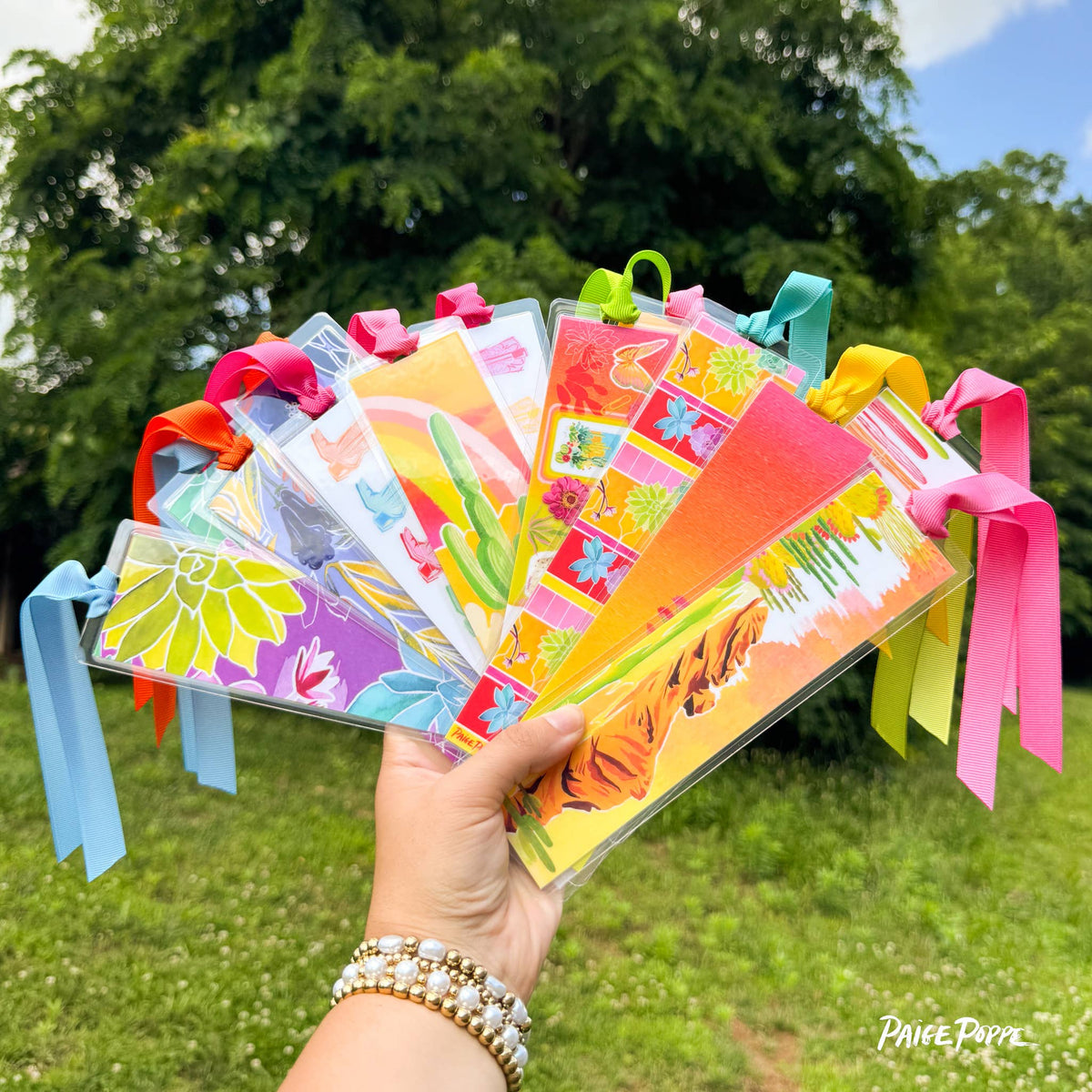 "Rainbow Saguaros" Ribboned Bookmark