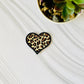 Leopard heart embroidered iron-on hat patch