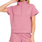 Scuba High Neck Half Zip Top & Dolphin Shorts Set Zenana