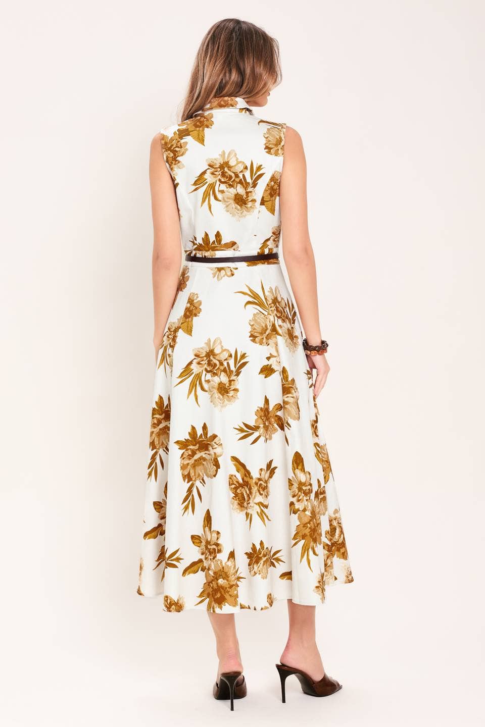 A printed woven midi dress - ID24034