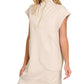 Textured Knit Jacquard Quarter Zipper Dress Zenana