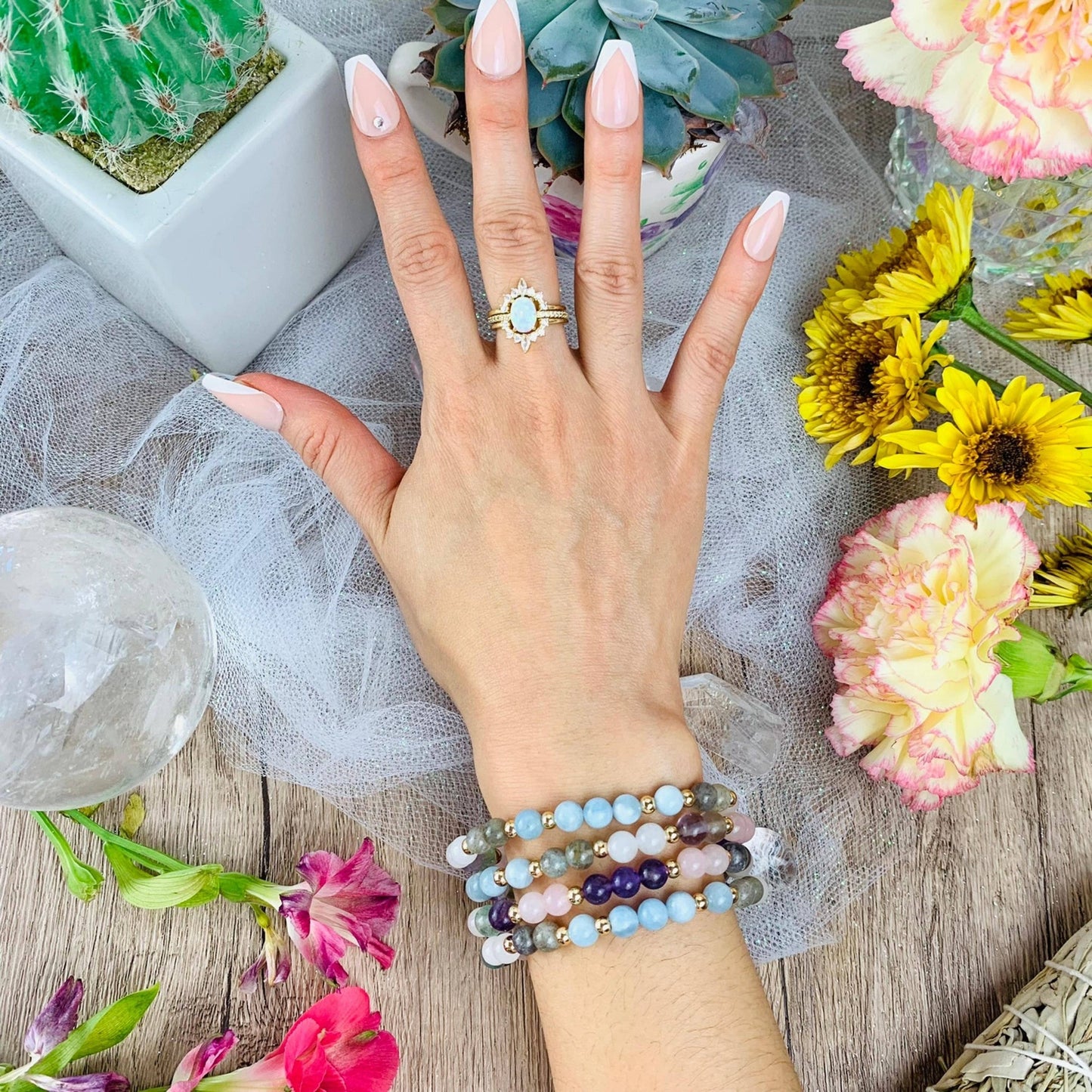 Aquarius Zodiac Crystal Bracelet