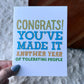 "Another year of tolerating people" Funny Birthday Text Card