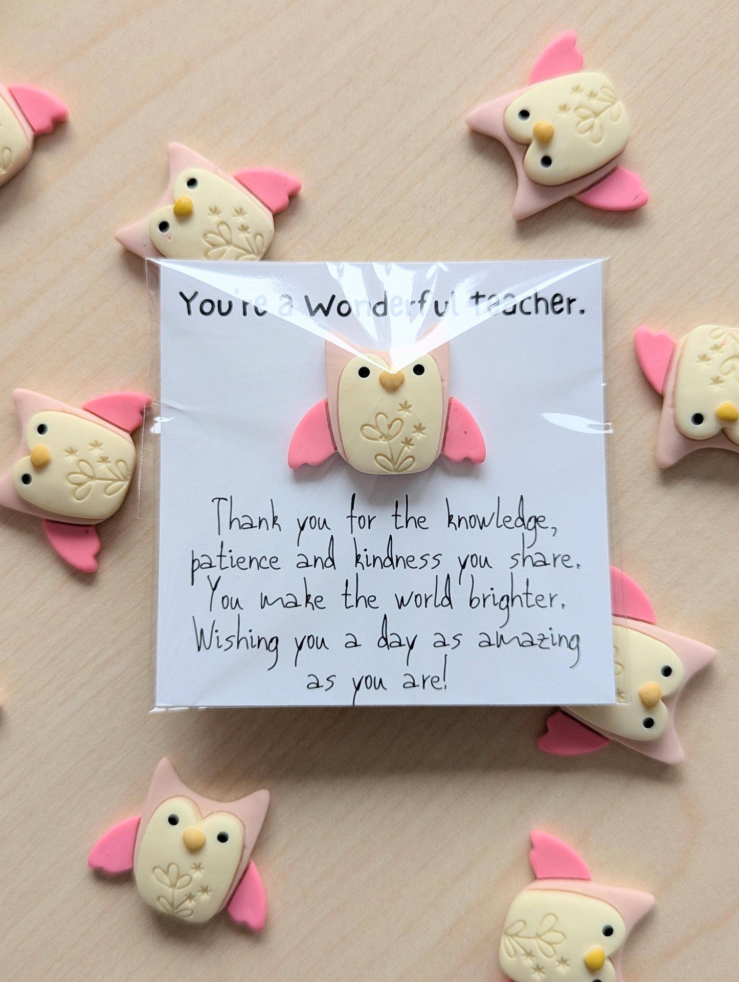 Teacher Appreciation Thank You Card with Tiny Owl