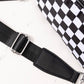 `.Double Zip Crescent Sling Bum Bag
