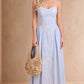 Embroidered Floral Strap Midi Dress