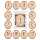 Wooden Monthly Milestone Photo Props Discs, Oval Bear