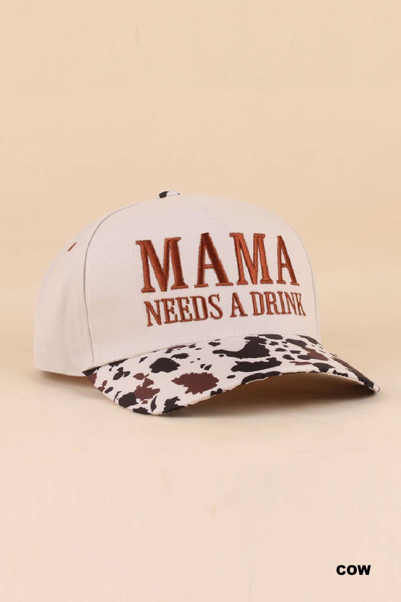 Mama Needs A Drink Two Tone Snapback Hat Zenana
