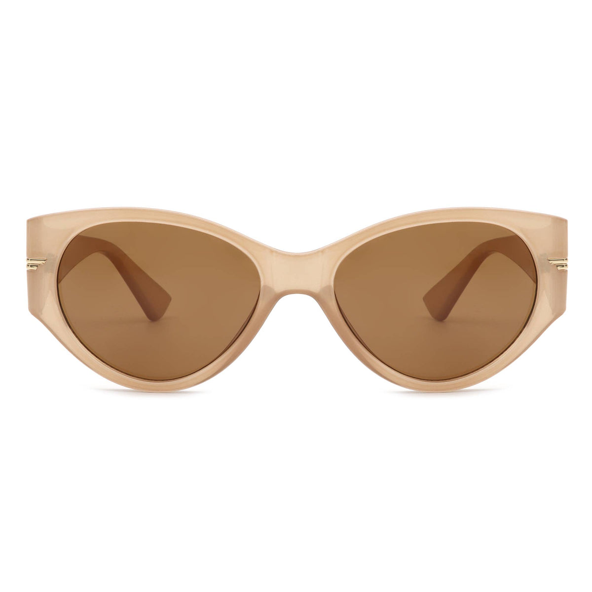 Women Sleek Oval Retro Cat Eye Sunglasses