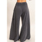 Mineral Wash Star Patch And Print Wide Leg Pants