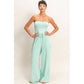 Mineral Wash Strapless Wide-Leg Jumpsuit