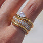 18K STAINLESS STEEL TARNISH FREE RHINESTONE RING SET| 40R141