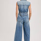 DENIM SLEEVELESS SHIRT JUMPSUIT