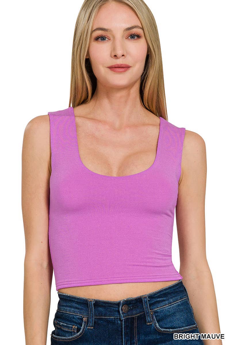 Double Layered Cropped Tank Top