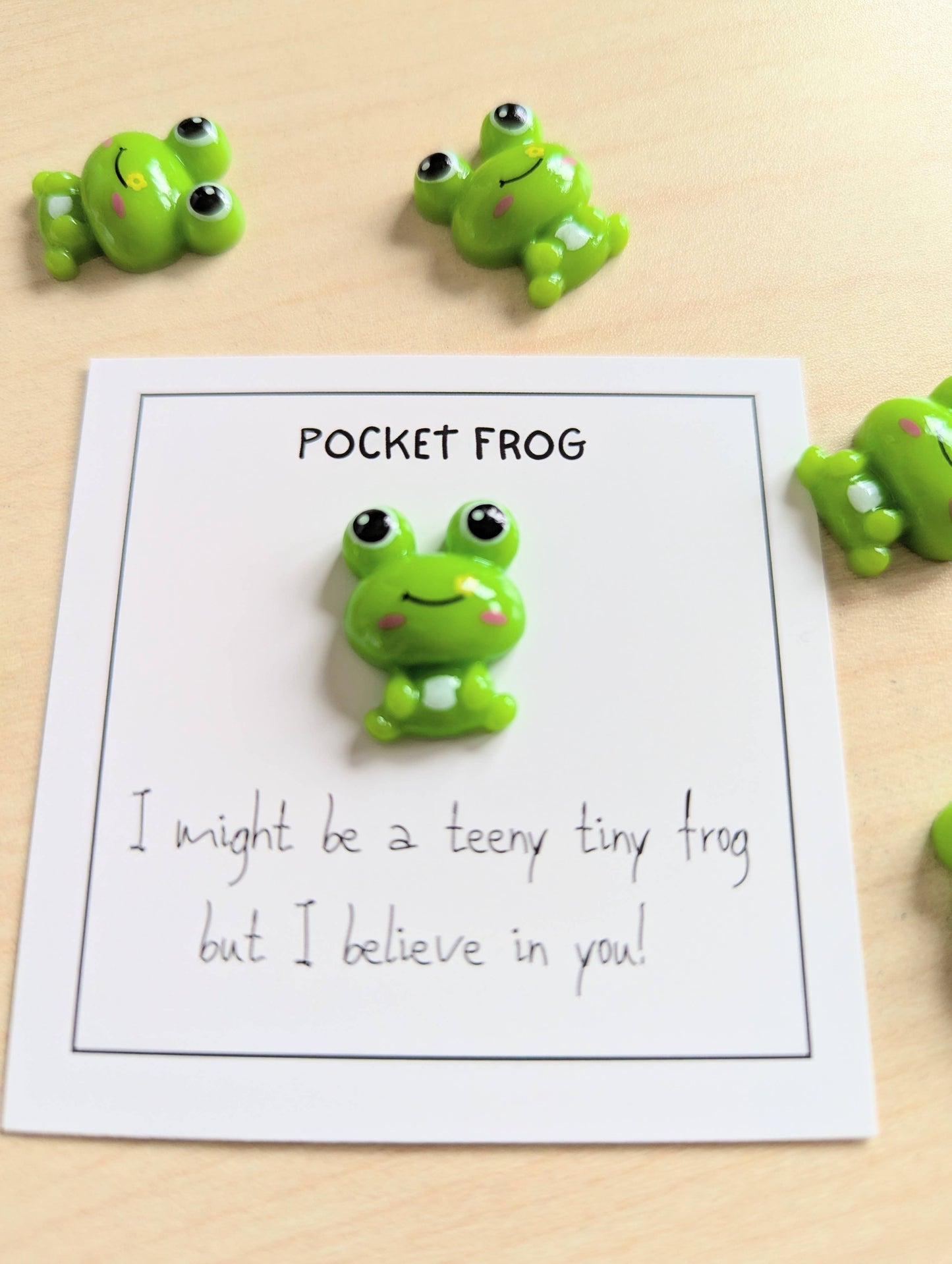Pocket Frog Encouragement Card with Mini Figurine
