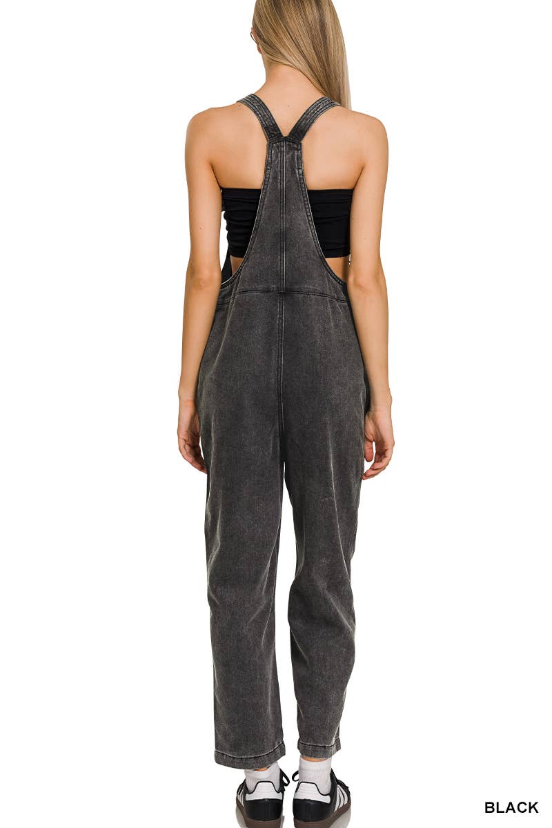 ..Washed Double Gauze Wide Leg Overalls
