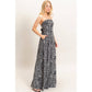 Leopard Print Strapless Jumpsuit