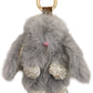 Bling Bunny Rabbit Soft Fur Plush Doll Keychain
