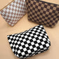 TRAVEL CHECKER GINGHAM COSMETIC MAKEUP POUCH BAG | 40P571