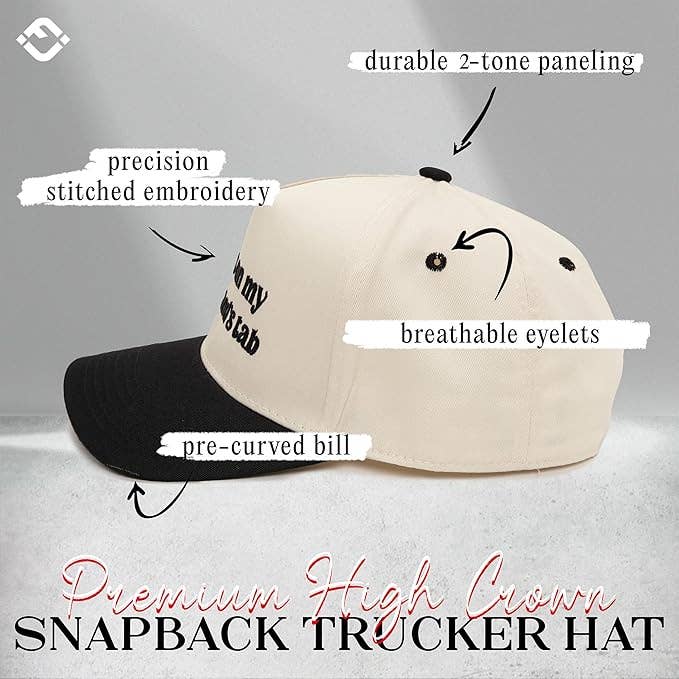 Two Tone Cap -  Put It On My Husband's Tab - Black/Beige