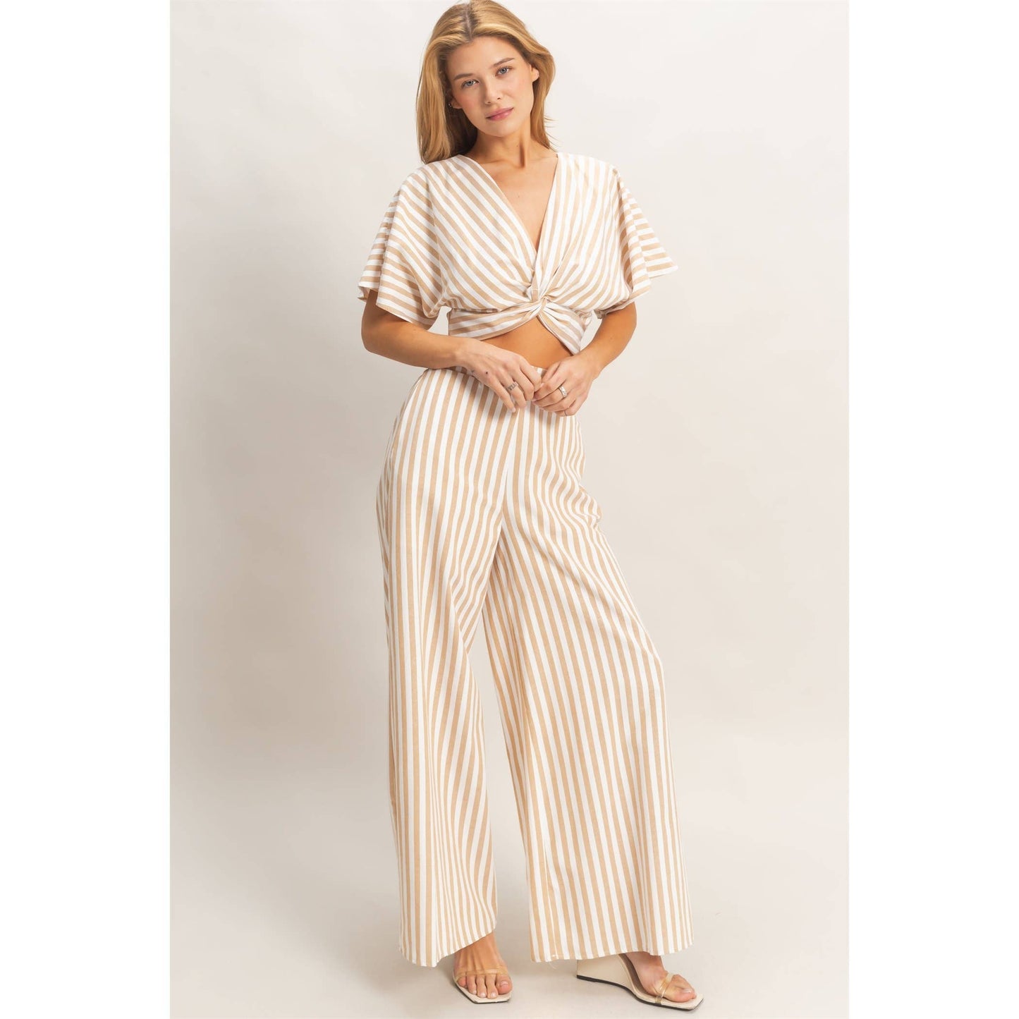 Striped Twist Front Top & Pants