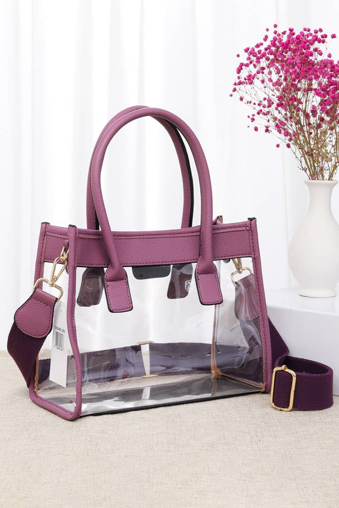 Clear handbag with color trim from Sip and Shop Arizona
