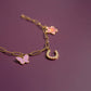 18K Gold PVD Stainless Steel Pearl Beaded Horseshoe Charm