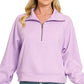 Scuba Half Zip Pullover With Kangaroo Pocket Zenana