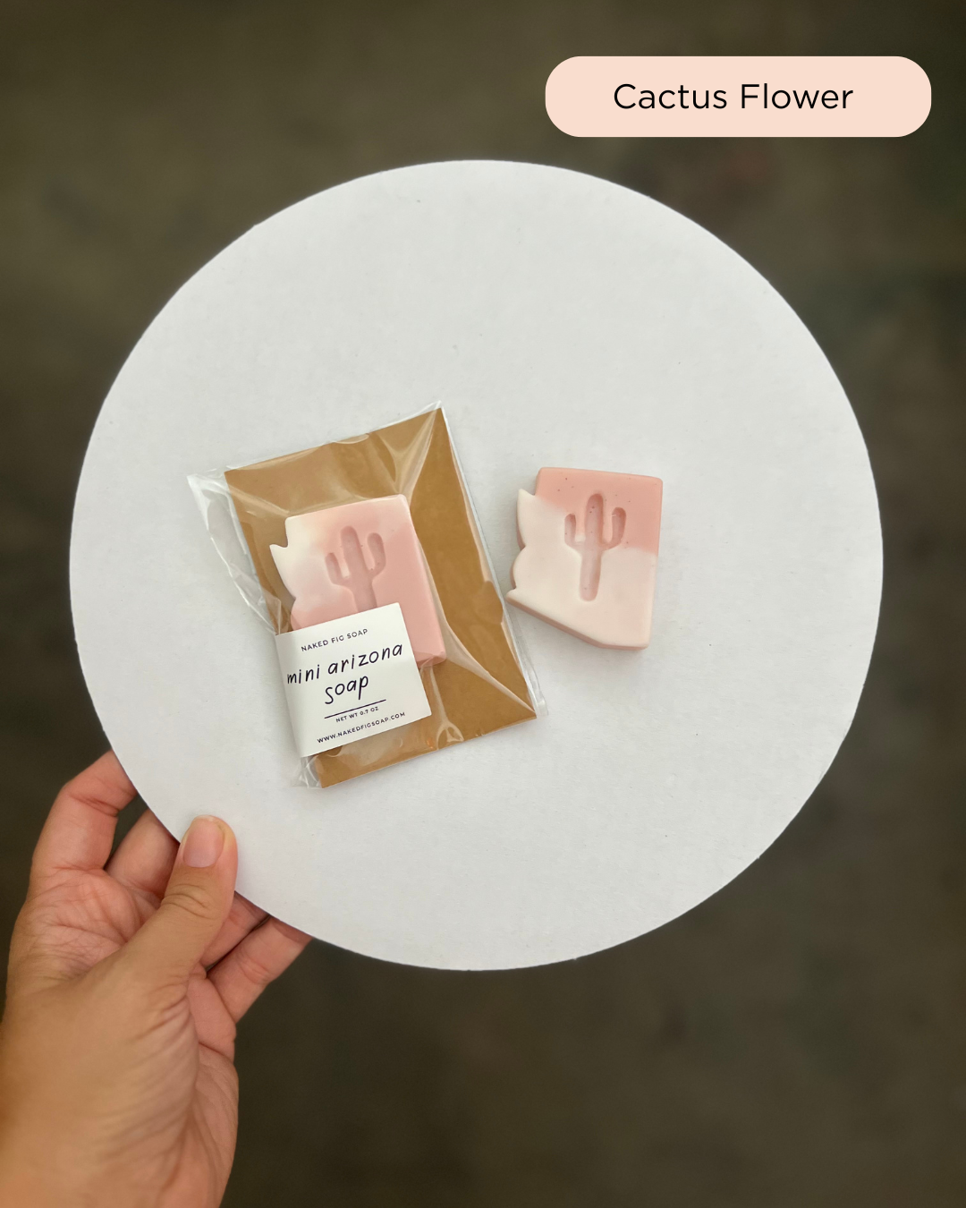 Arizona Mini Soap (Single): Cactus Flower (White + Pink)