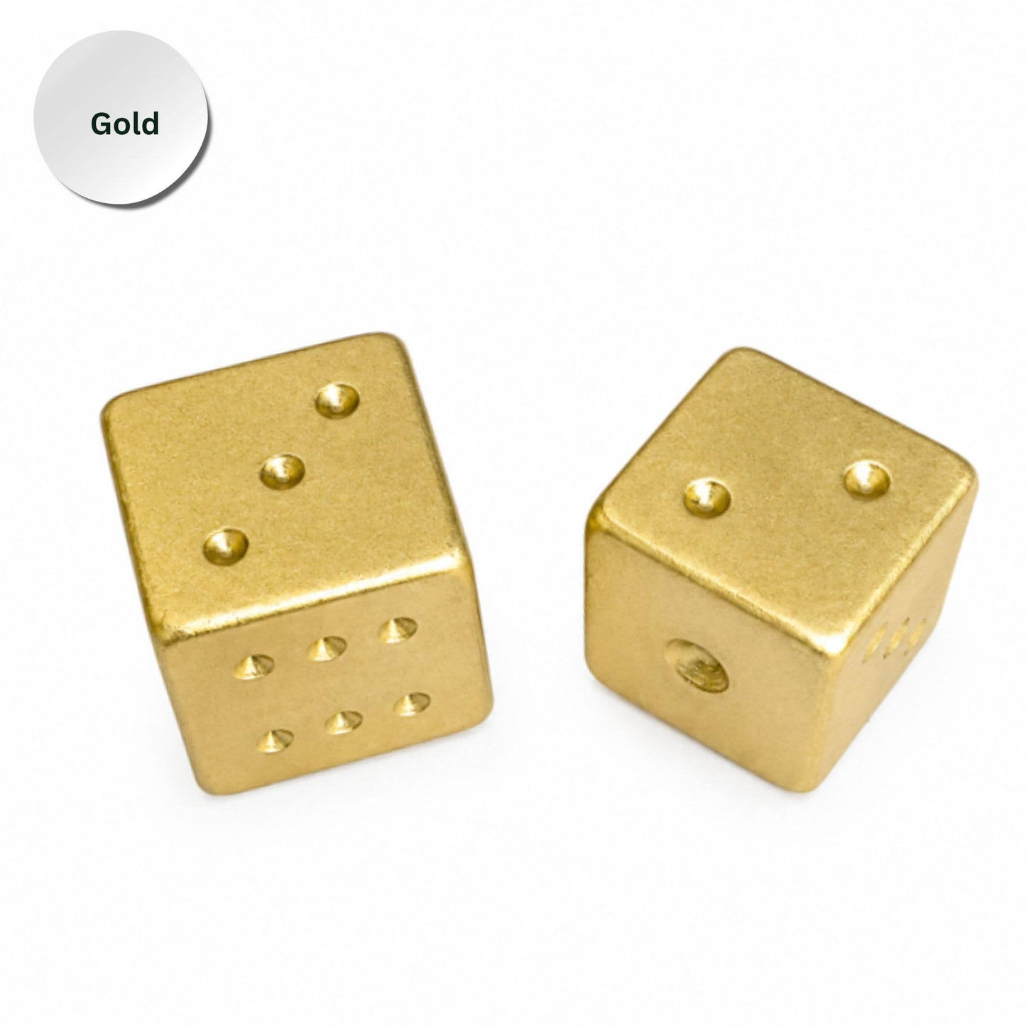Gold and Silver Luxe Solid Metal Mahjong Dice Gift Ready